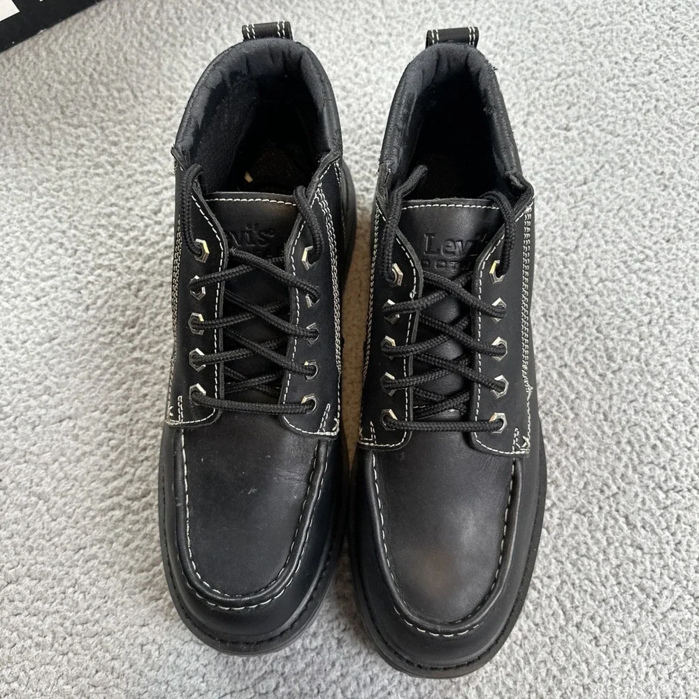 Levi's Pitt 3/4 Boots Men 11 Black Ankle Combat Chukka Hiking Outdoor Shoes